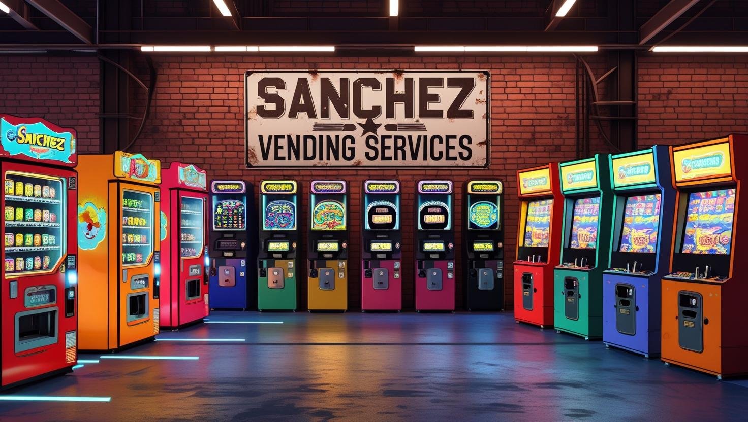 Warehouse with Vending machines and Games of Sanchez Vending Services
